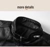 Men's Fleece-Lined Leather Winter Jacket, Thickened, Trendy Stand Collar - Ideal for Business, Casual, or Motorcycle Wear