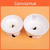 High-legged Cat Bowl Japanese Design Neck Protection White Color Ideal For Feeding And Watering Your Cat Premium Ceramic Material