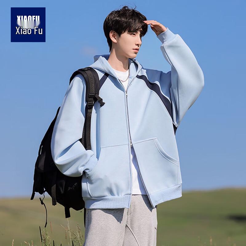 

Мужской повседневный кардиган с капюшоном в стиле пэчворк XL