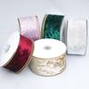 DIY 10yard/roll Christmas Ribbon Velvet with Wire Gold Edge Craft Bow Material Handmade 5cm Width Gift Webbing Xmas Tree Wreath