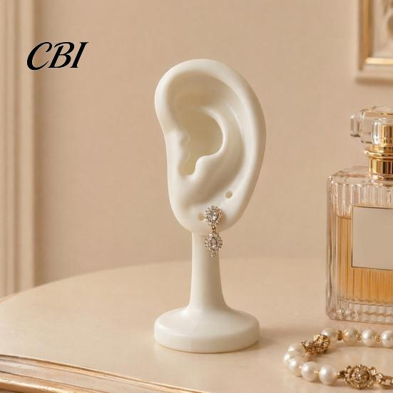 Black Earring Holder Human Ear Holder, Shaped Jewelry Stand, Storage Organizer, Display Stand for Home Dresser Store Counter Use