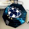 1PC Monter-rey Football Crest Art Printed Umbrella Folding umbrella, automatic umbrella 8-Frame for Travel, camping Fan gifts Christmas Gifts