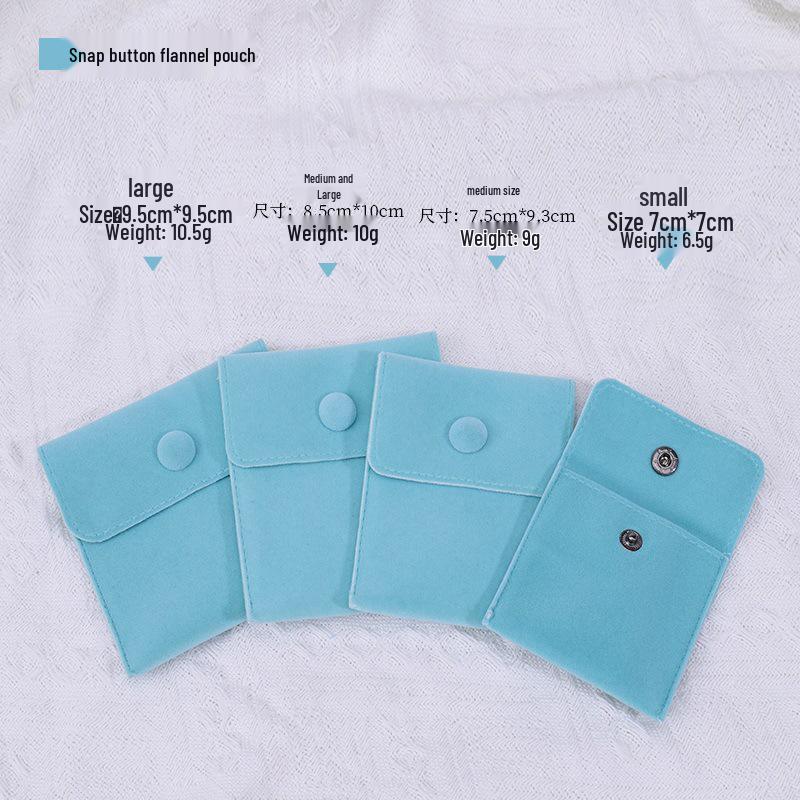 Velvet Jewelry Storage Bag with Snap Button - Necklace & Ring Organizer