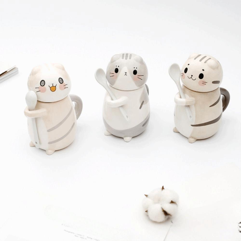 Ceramic Hand Painted Mug Capped Mug Coffee Pots Home Decor Cat Coffee Mug Student