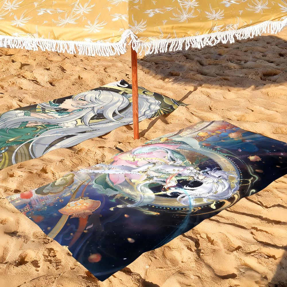 Game Wuthering Waves Zibai Towel Soft Pool Gift For Travel Gym Shower Camping Quick Dry Sports Large Beach Towels