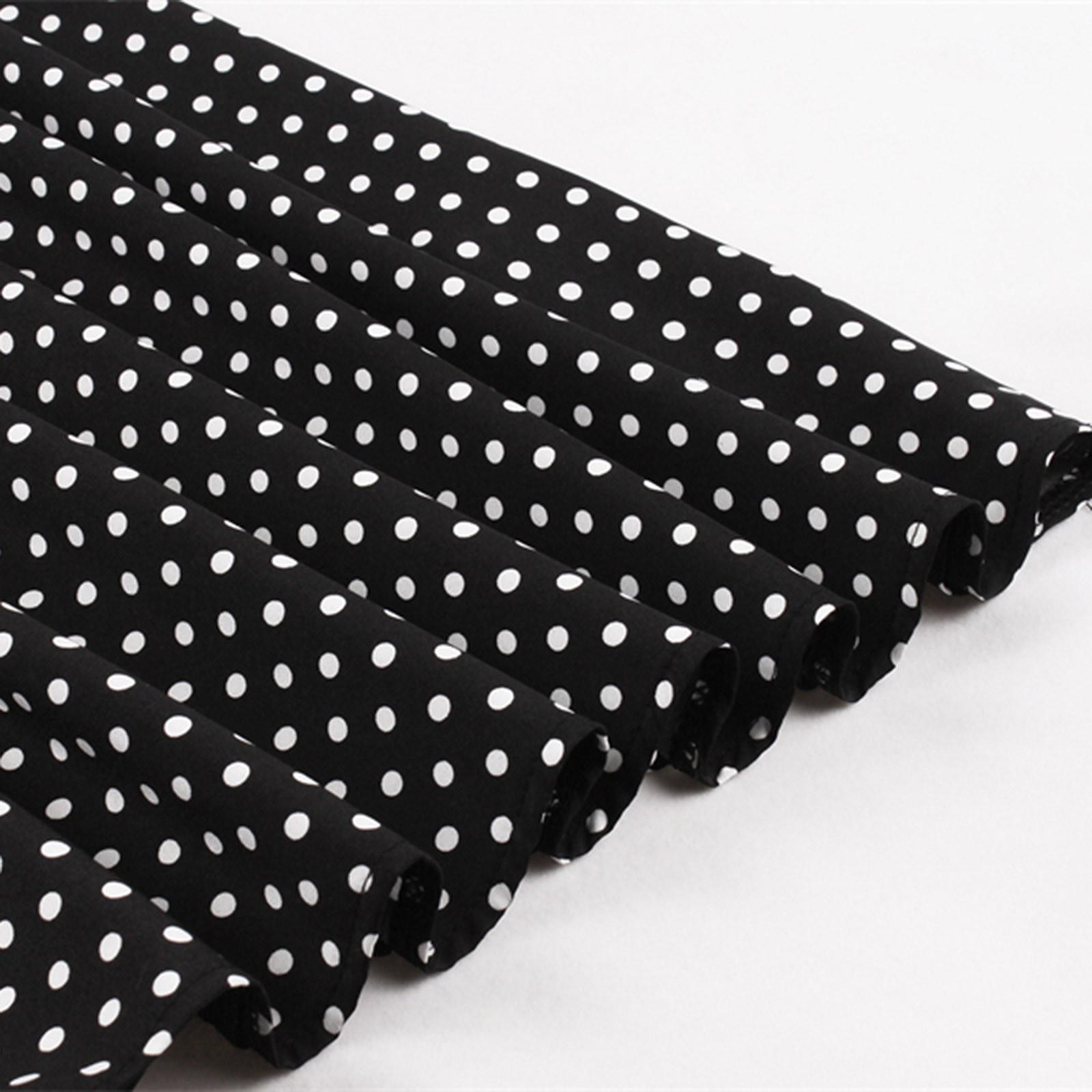 Женское модное повседневное облегающее платье в горошек с круглым вырезом и принтом — фото 5