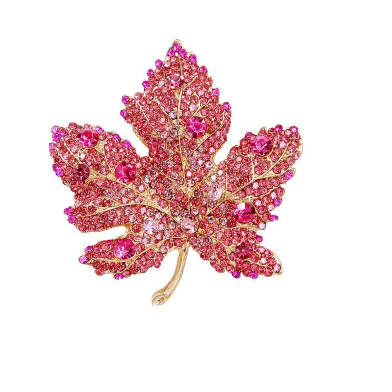Fancy Design Fashion Fashion Maple Brooch Female Super Flash Rhinestone Leaf Pin Suit Coat Corsage Accessories
