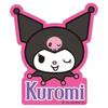 Small Planet Sanrio Kuromi Face and Logo Character Sticker 10cm X 10cm