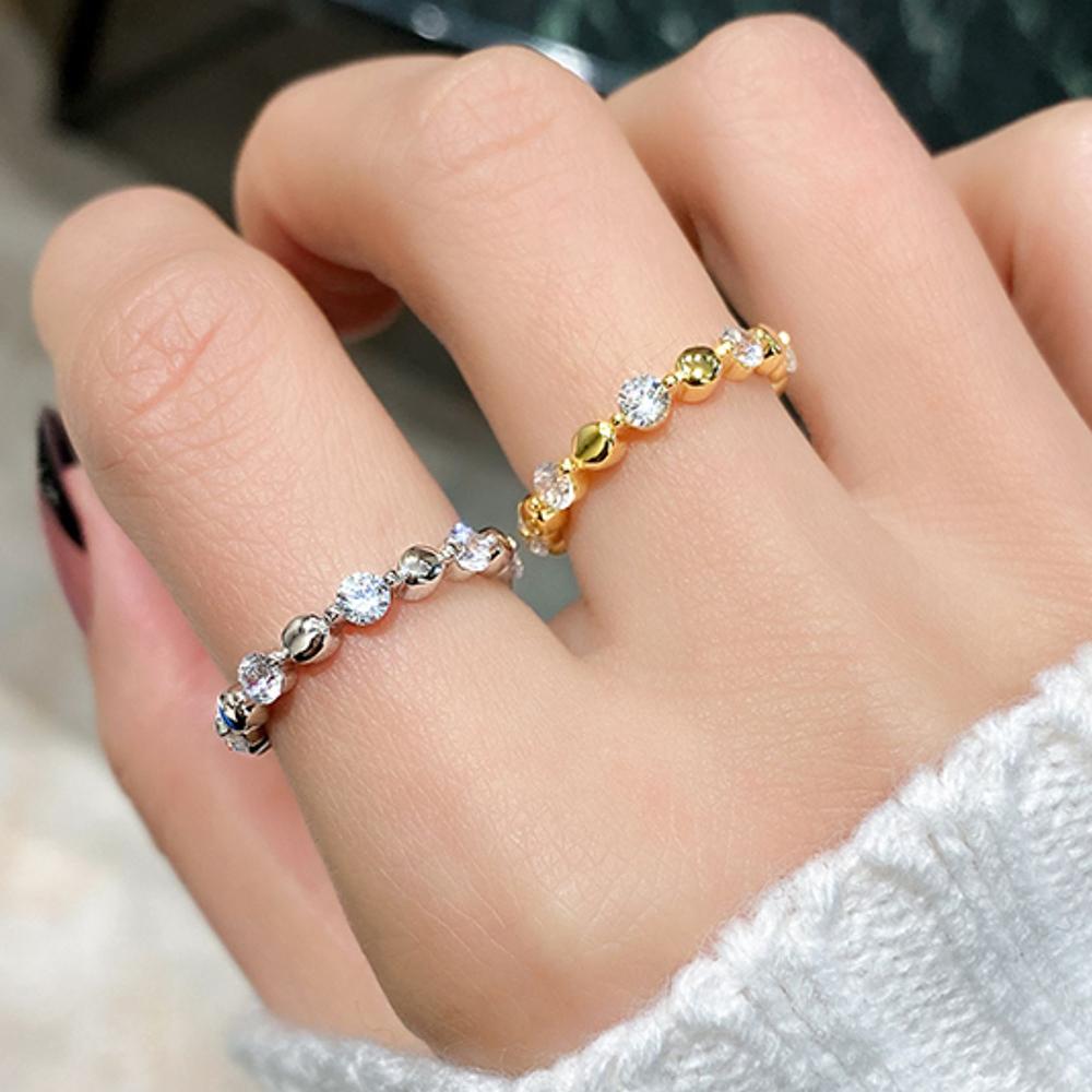 3mm Full Moissanite Row Ring for Women Copper18K Gold Plated Stackable Ring Engagement Wedding Bands Jewelry Gift
