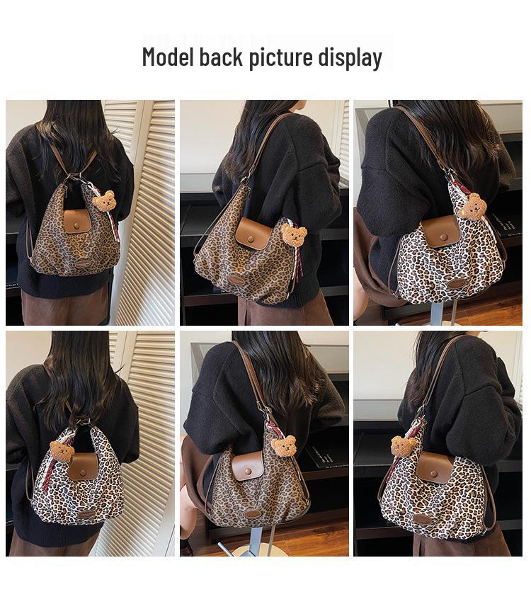 Leopard Print Large Capacity Crossbody & Shoulder Bag for Women - 2025 Leather Suede Tote