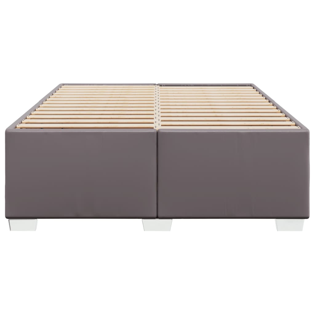 Bed Frame Gray 140 x 190 cm Faux Leather