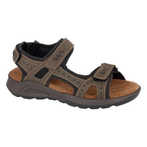 Roamers Mens Leather Touch Fastening Sports Sandals