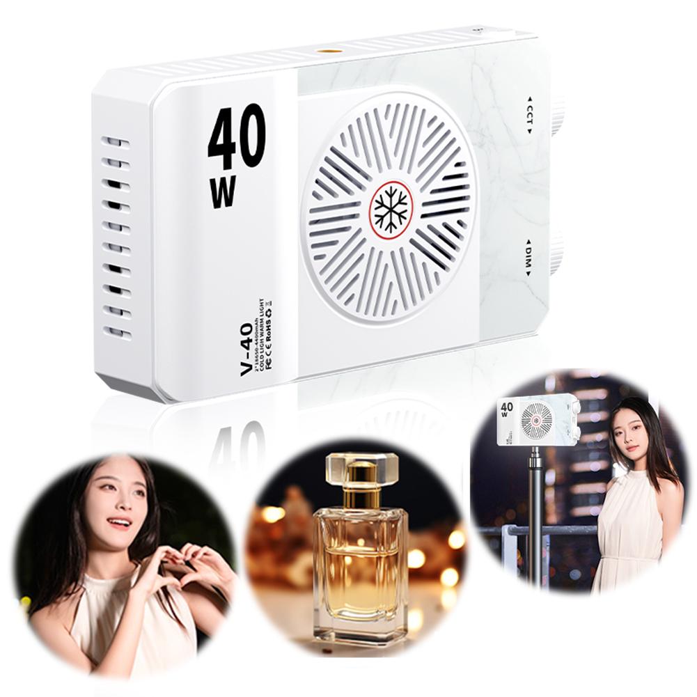 תאורת LED למצלמה 40W 2800K-9000K תאורת מילוי ידנית 4400mAh נטענת פאנל תאורה נייד תאורת וידאו