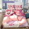Anime Pattern Bedding Quilt Set Quilt Cover Pillowcase Home Decoration Birthday Gift (1 * Duvet Cover + 2 * Pillowcase, Without Core)