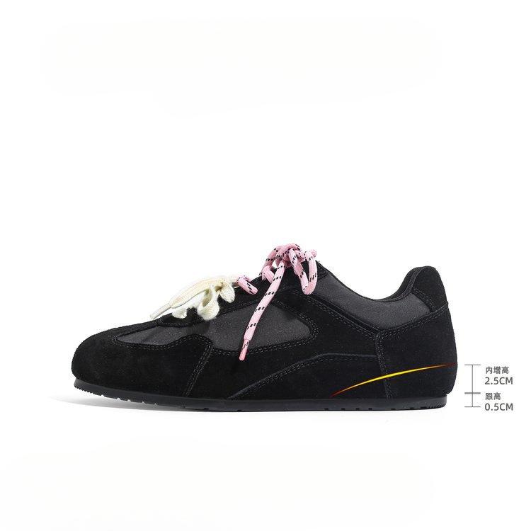 2025 new soft leather soft surface retro mandarin duck German training shoes women's Maillard brown flat bottom casual sports Forrest Gump shoes