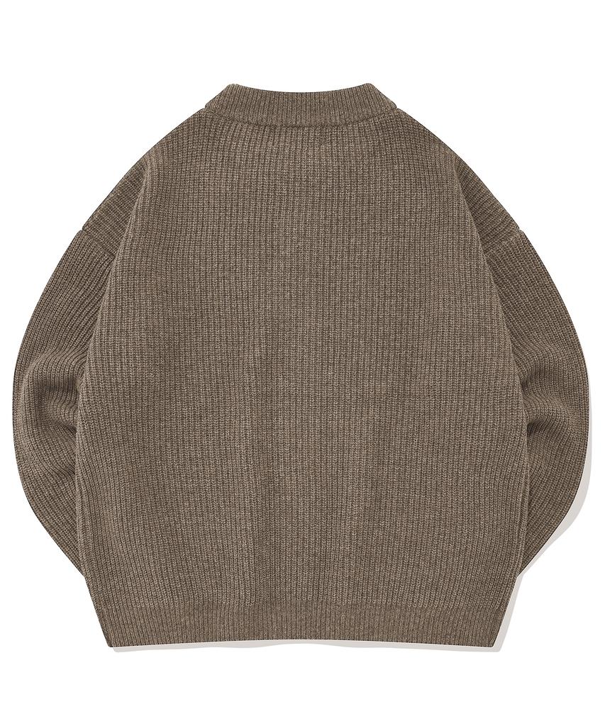 Saintpain Sp Wool 2-Way Zip-Up Knit Jacket - Brown