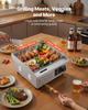 Commercial Electric Griddle, 355 x 300 mm, 2000W, 50-300°C Adjustable Temp Control, Stainless Steel Countertop Full Flat Top Grill with 2 Spatulas and