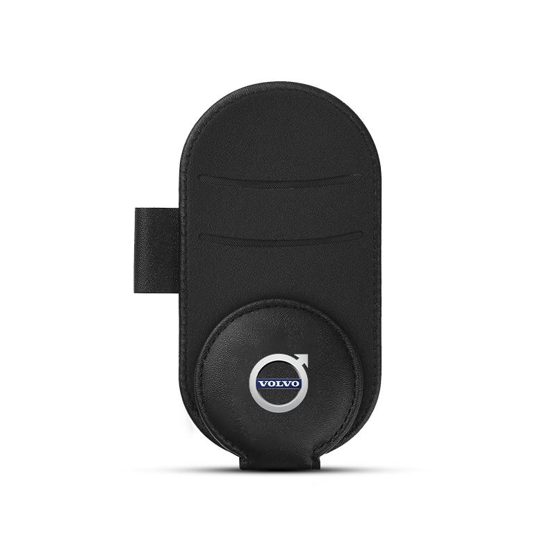 Leather Car Glasses Clip Sun Visor Multi-function Sunglasses Clip Car Styling For Volvo 240 C70 S40 S50 S60 S70 S80 S90 V40 V50 V60 V90 XC60 XC90