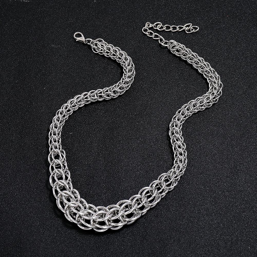 Summer Retro Steel Snake Chain Necklace With Multilayer Design For Artistic Fashion Enthusiasts