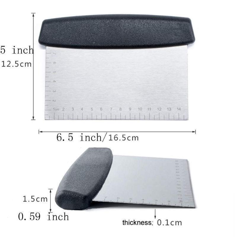 Nerezová ocelová škrabka a sekáček Kuchyňské pečivo Kovový kráječ těsta Vyhladzovač polevy Zdobení dortů Škrabka na těsto Sekáček