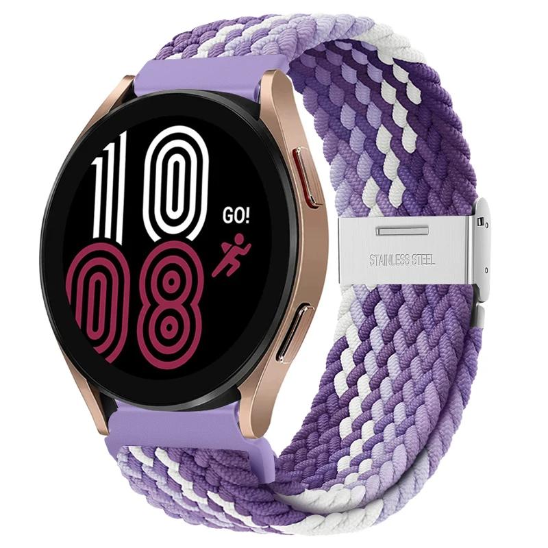 20mm 22mm Nylon Band for Samsung Galaxy Watch 6 5 4 40/44mm 5Pro Active 2 Gear S3 Braided Elastic Bracelet for Huawei GT2/3 4Pro