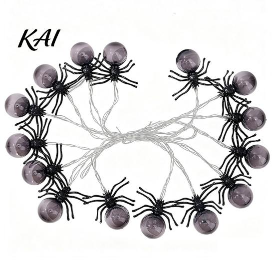 Spooky Living Room Fireplace Accents 10/20FT Halloween String Light, Battery Powered Purple LED Large Spider/Bat Garland, Creative Holiday Wall