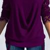 Kvinners blonder strikket langermet bluse Topper Dame Casual Løs plissert T-skjorte T-skjorte