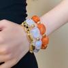 Colorful Jade Geometric Acrylic Bracelet - Retro, Simple, & Fashionable with a High-End Feel
