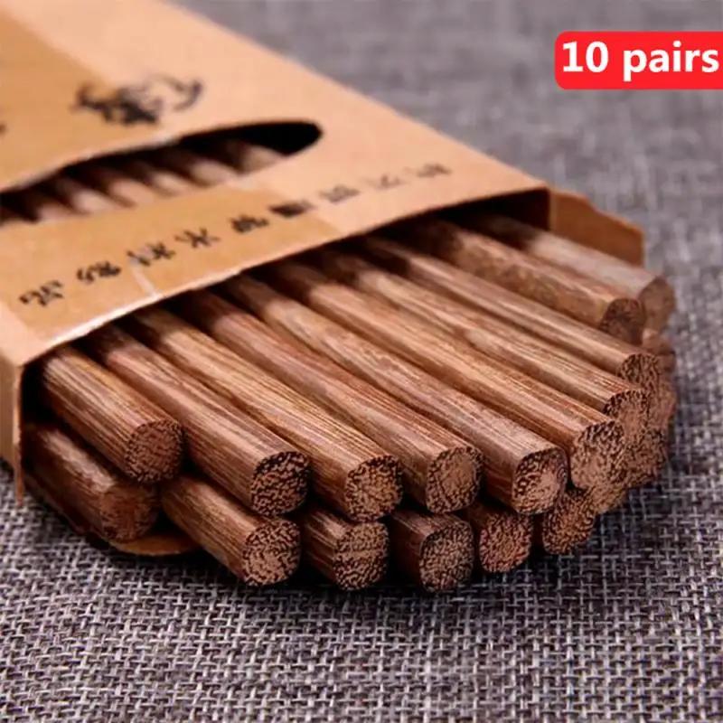 10 Pairs Natural Chopsticks Japanese Chop Sticks Tableware Sushi Noodles Non-Slip Chopsticks Set Reusable Food Stick For kitchen