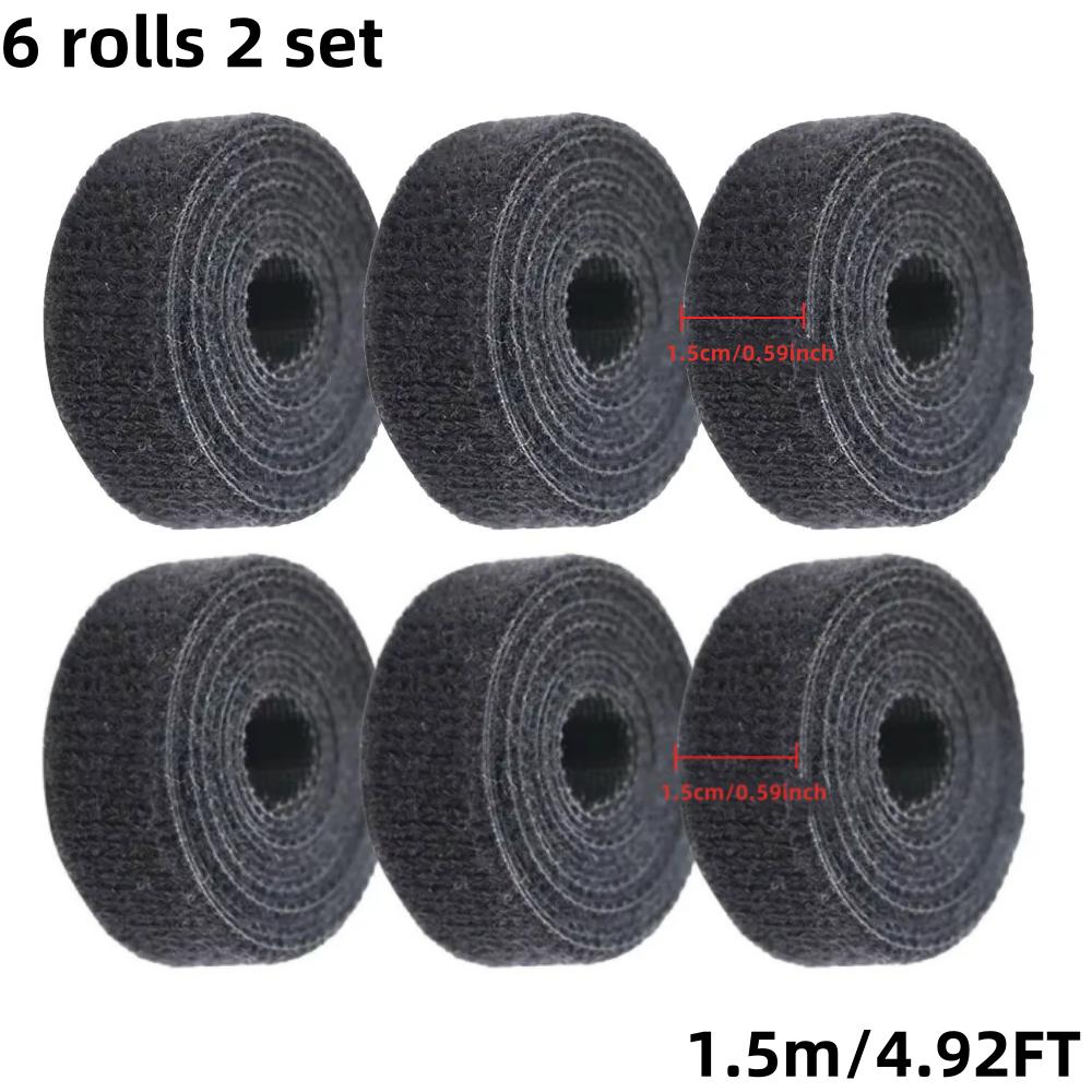 Nylon Hook Loop Cable Straps Reusable Fastening Tape Cable Ties Cord Organizer Double-Sided Hook and Loop Self-adhesive Tape