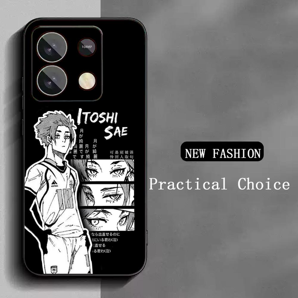 Sae itoshi cooles Anime-Mann-Muster Handyhülle Für Redmi Note 14 13 12 11 Pro Plus S 5G 14C A3 Weiche Schwarze Handyhülle