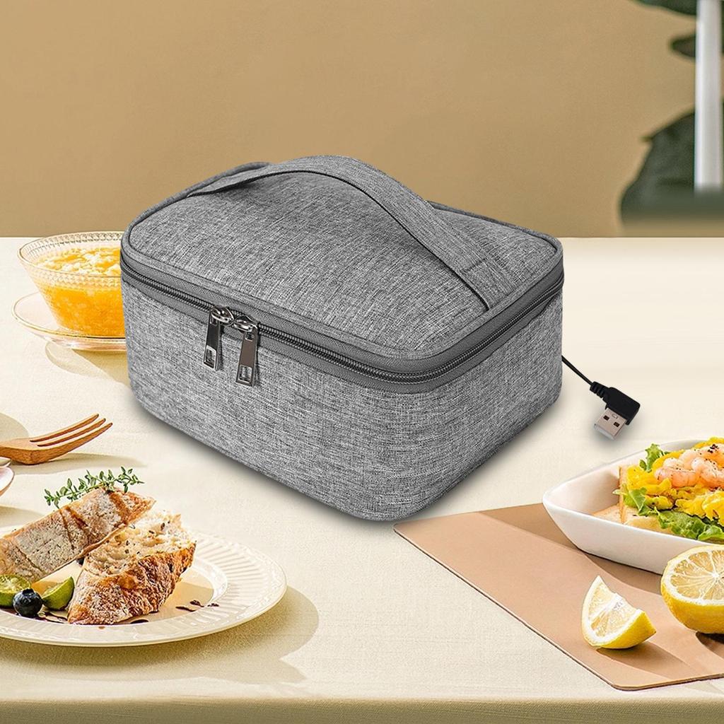 USB Heated Lunch Box Oxford Cloth Food Warmer Heater for Camping Office Car