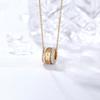 Small And Exquisite Three Zircon Circle Pendant Necklaces For Women High Quality Stainless Steel Love Necklace Birthday Gift