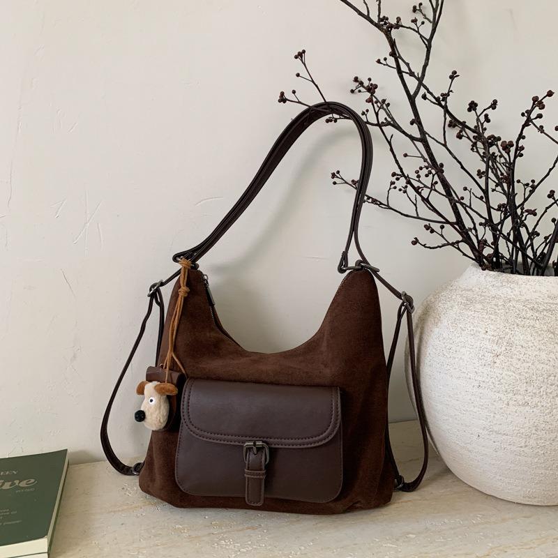 Retro Commuter Dumpling Bag Women's Large-capacity New Autumn and Winter Versatile Shoulder Bag Multi-functional Backpack