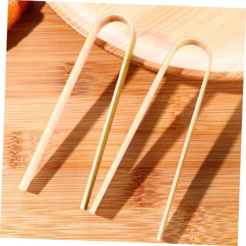 OUNONA 16pcs Bamboo Food Clips, Bamboo Tongs, Small Bamboo Cooking Tongs, Kitchen Supplies, Bamboo Serving Tongs, Bamboo Salad Tongs, Bamboo Kitchen T