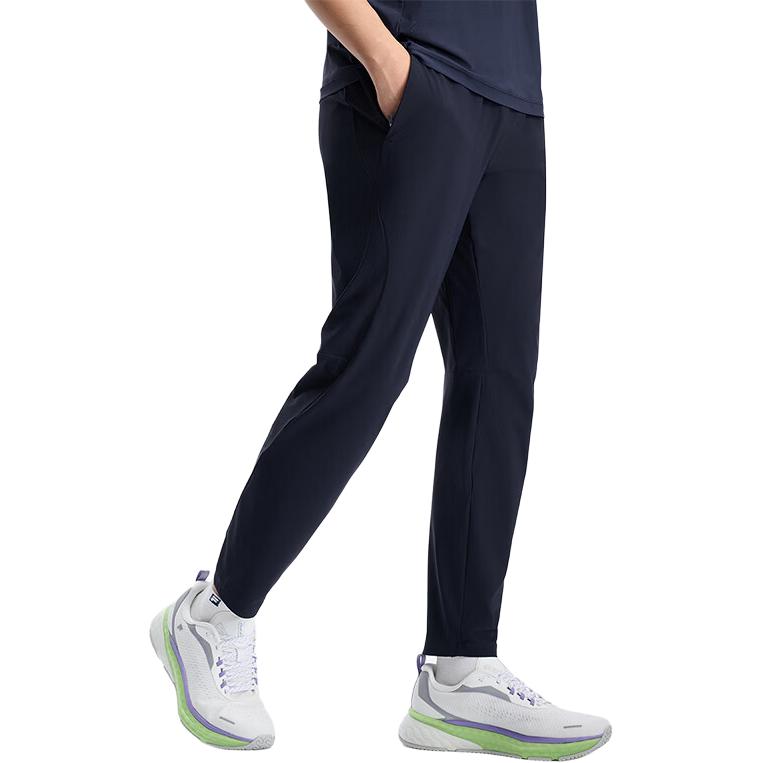 Fila Athletics Fitness Solid Color Casual Soft Comfortable Breathable Mid-Rise Cool Feeling Knitted Sports Pants Men Pants Dark-Blue A11M431601FNV