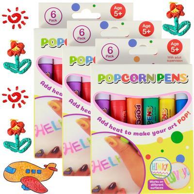 18 Pezzi Penne Disegno Popcorn 3D Fai da Te Penne Bolla Gonfie Set Creativo Penne Colore 10,5 cm Marcatori Popcorn Bolla Regalo per Bambini