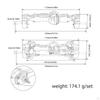 Aluminum Alloy RC Car Front Rear Axle, Easy To Install, Upgrade Complete Set for 1:16 C14 C24 DIY