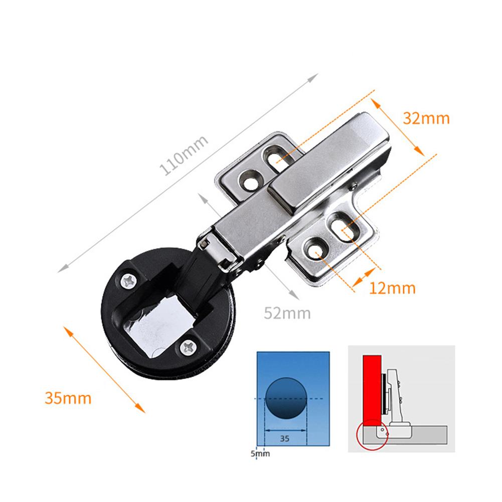Glass Door Hinge Hydraulic Buffer Kitchen Cupboard Glass Door Damper Hinges Home Wine Cabinet Furniture Hardware Round