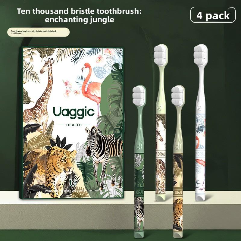 Couple's Ten Thousand Haired Toothbrush Gift Box with Super Soft and Ultra Fine Adult Soft Brush, Suitable for Sensitive People