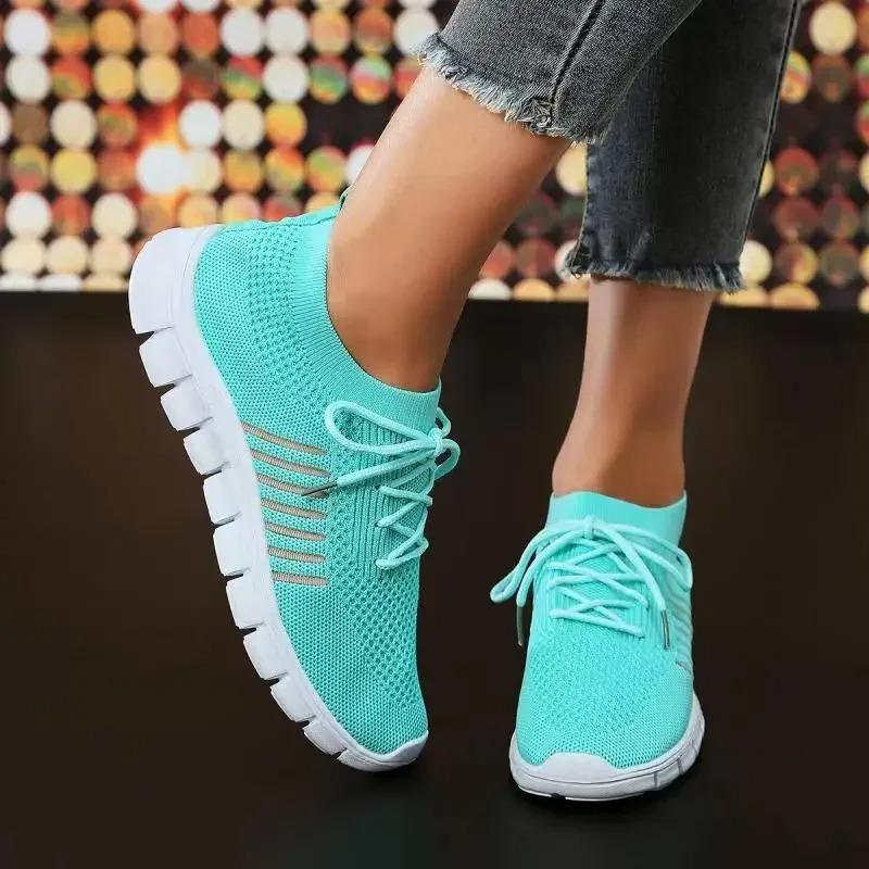 Women Mesh Breathable Slip On Flat Shoes Tenis Ladies Casual Walking Footwear Sneakers Women's Vulcanize Shoe