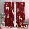 2pcs,2D Plane Printing Print Curtains Deer Snowflakes Christmas Trees 100% Polyester (without Rod) Festive Ldeal for Living Room