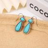 Bold Turquoise Statement Earrings Women Geometric Alloy Drop Green White Blue Ins Style
