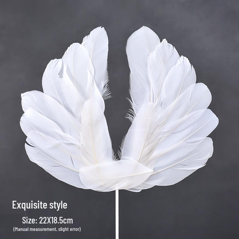 10 Pcs Angel Feather Wings Heart Cake Topper Decorations