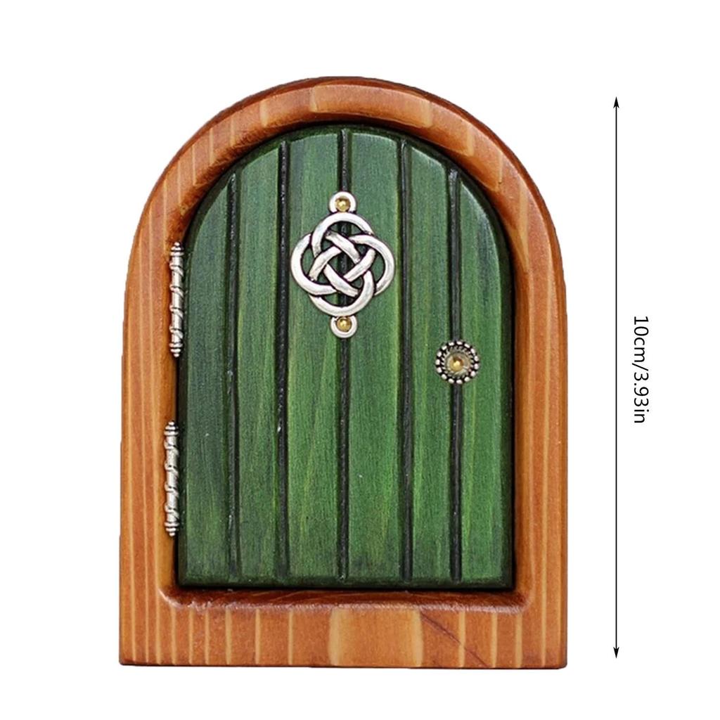 Double Layer Wooden Elf Fairy Door Decoration for Garden and Courtyard