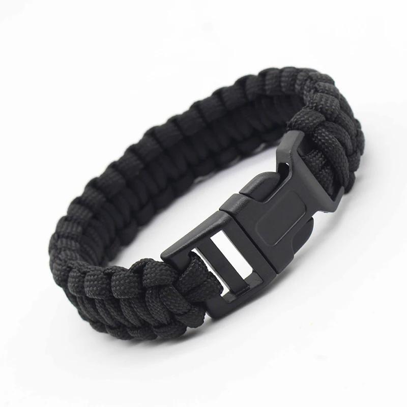 23cm/9in Seven Core Paracord Survival Bracelet for Outdoor Emergency Escape Camping Tool with Plaited Rope Design