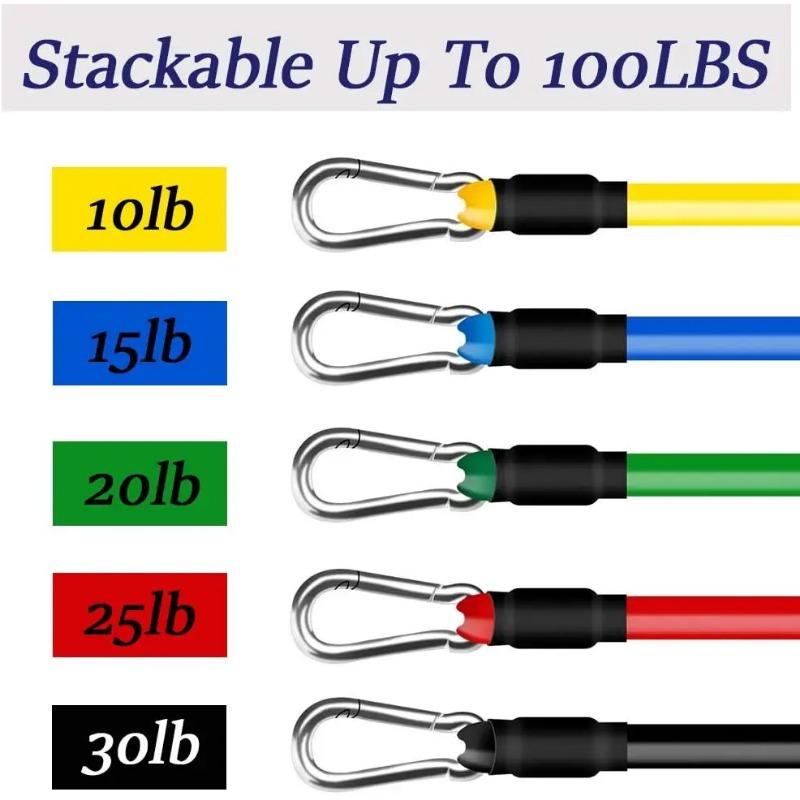 Widerstandsbänder-Set, Workout-Übungsbänder mit Türanker, Griffen und Bein-Knöchelriemen für Männer und Frauen, Heimfitness