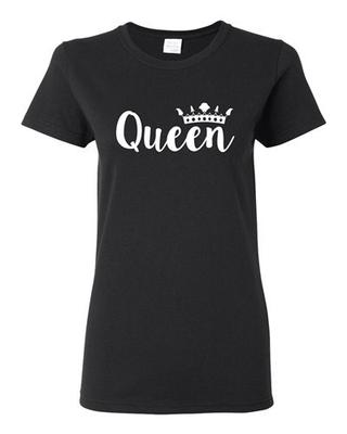 Camiseta Divertida DT Unisex para Mujer Reina Corona Pareja Amor a Juego Relación Novia