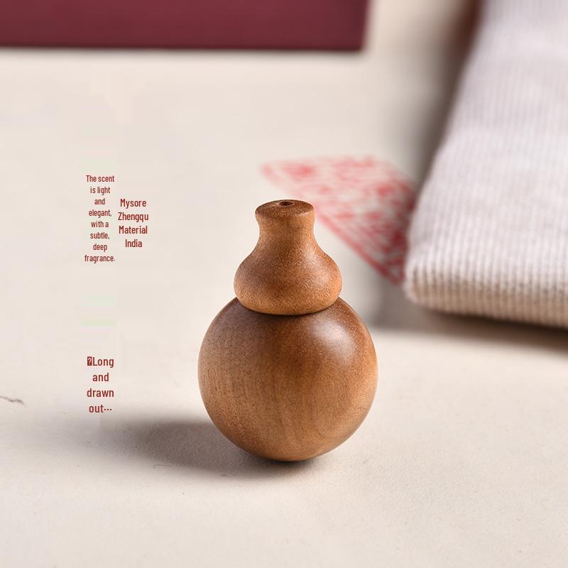 

Mysore Sandalwood Buddha Beads: Sinking Wood Bracelet with Gourd Beads & Large Hole.