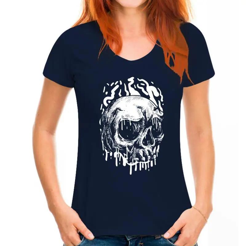 Dripping Skull T-Shirt S-5Xl Screenprinted Rock Mens Punk Goth Metal Grunge Retro Tee Shirt